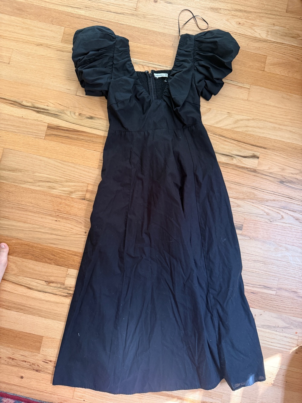 Abercrombie & Fitch Black Maxi Dress with Ruffled Shoulders